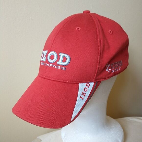Izod XFGE Baseball Cap Hat Men OS Red White Embroidered Adjustable SpellOut Logo - Picture 1 of 8
